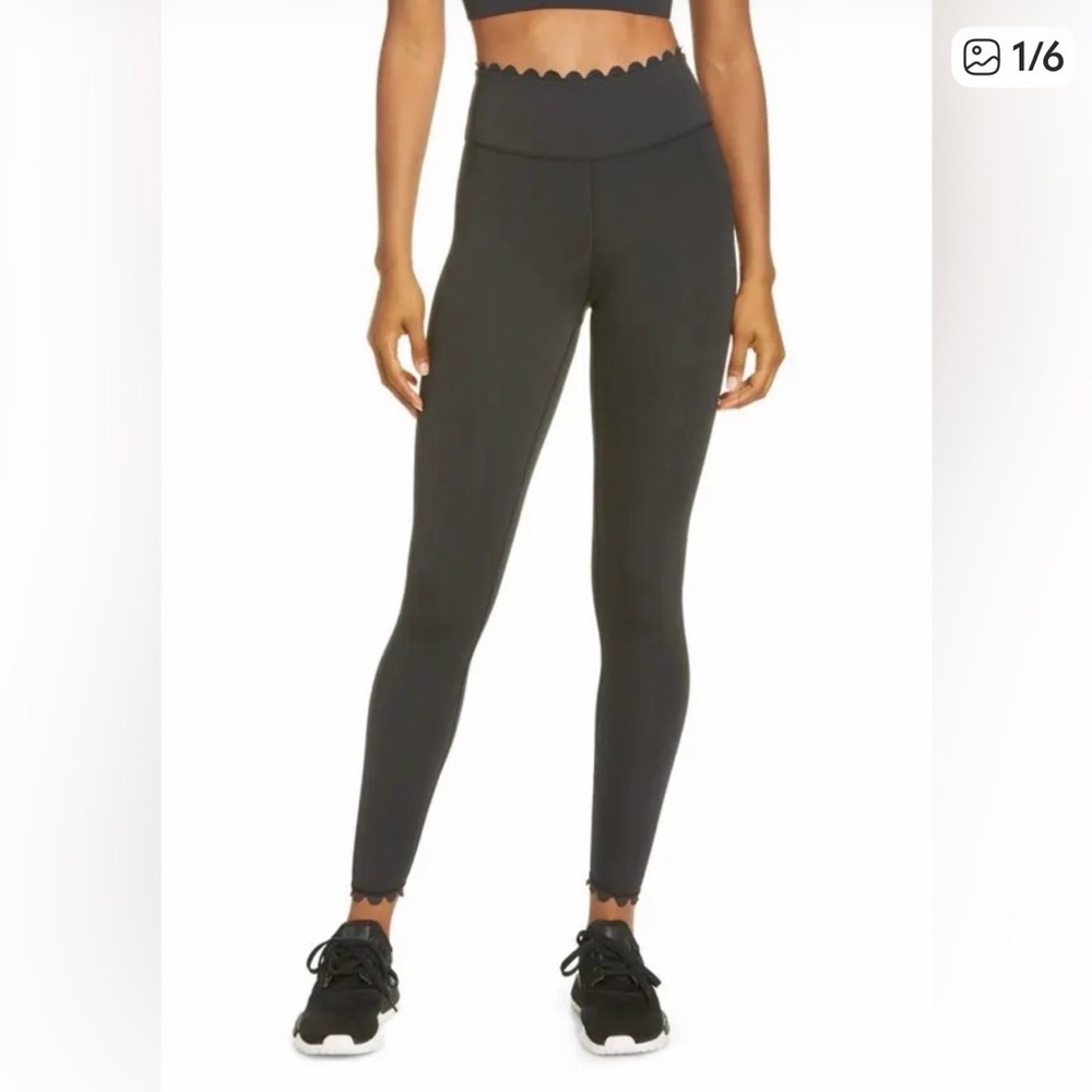 IVL Collective Black Scalloped Leggings Size‎ 14 Plus Size Pull On